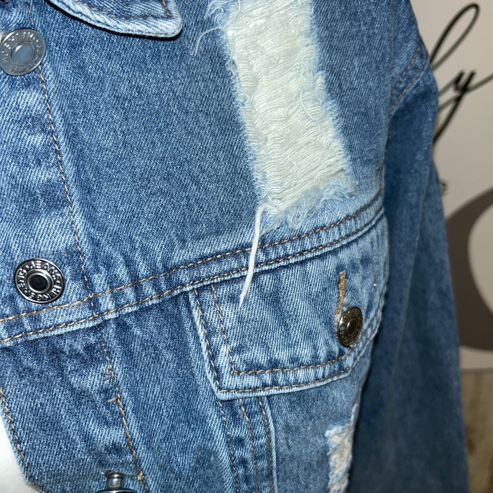 Denim crop Jacket - Picture 3 of 4